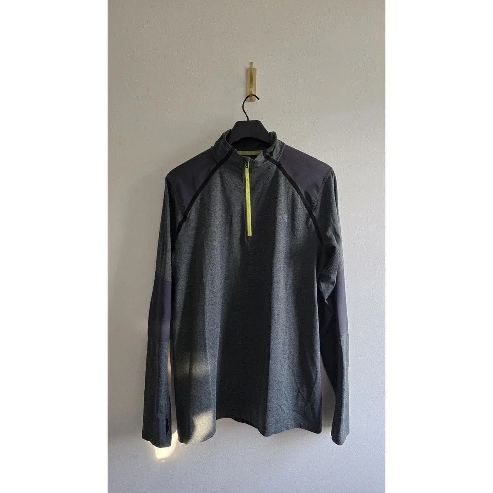 The North Face Gray 1/4 Zip Pullover Men's Large‎ Athletic Running Hiking Top